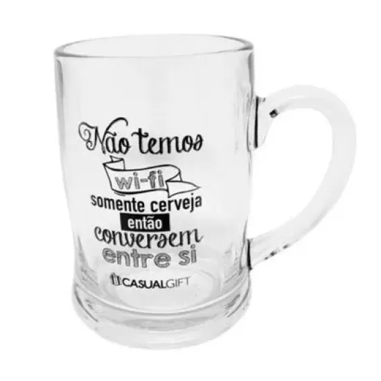 CANECA DE VIDRO FRASES CERVEJA