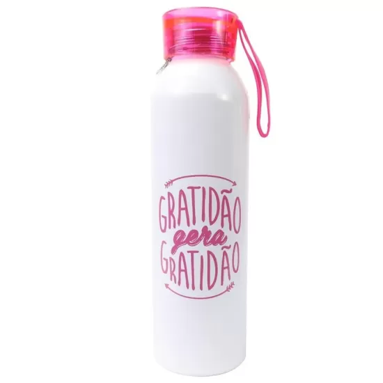 GARRAFA DE ALUMÍNIO FRASE SORTIDA