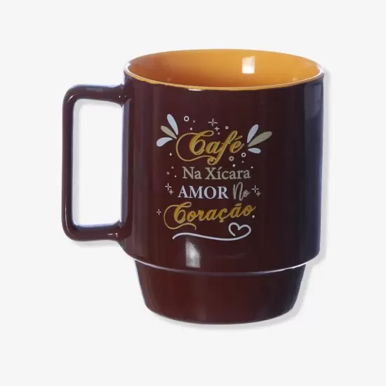 CANECA TINA 400ML CAFE NA XICARA