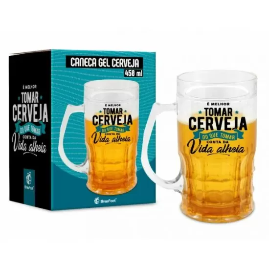 CANECA GEL CERVEJA 450ML - E MELHOR TOMAR CERVEJA