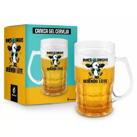 CANECA GEL CERVEJA 450ML - NUNCA FIZ AMIGOS