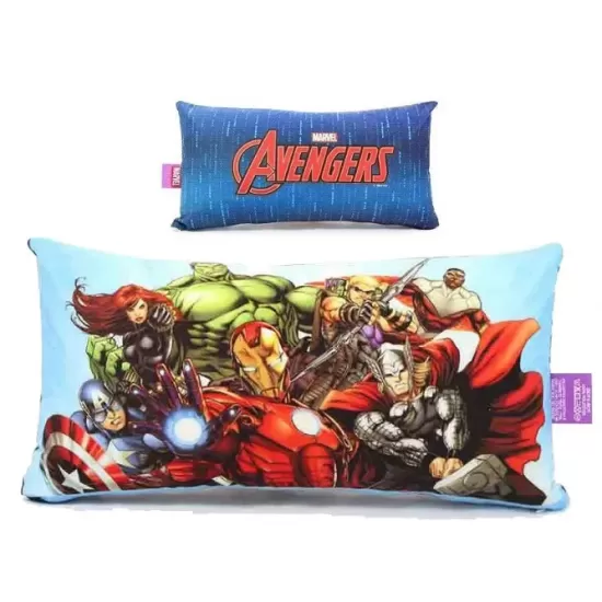 ALMOFADA FIBRA 20X40CM AVENGERS AZUL