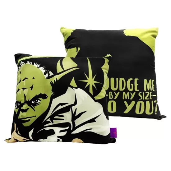 ALMOFADA FIBRA VELUDO 40X40CM MESTRE YODA STAR WARS