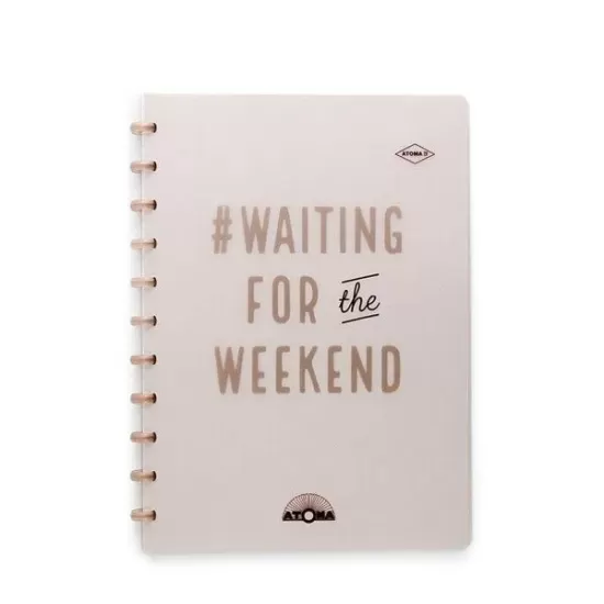 Caderno Atoma Happy 70 A4 Branco Pautado - Bronze Weekend