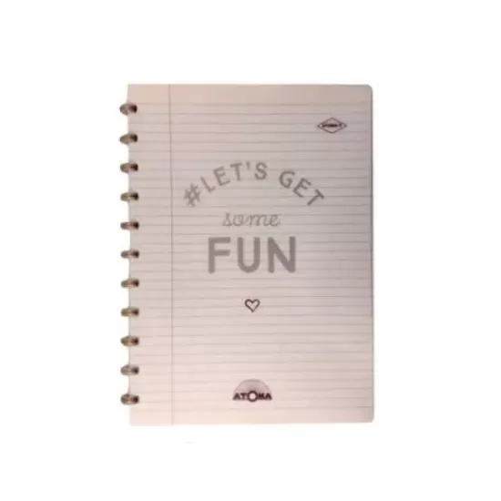 Caderno Atoma Happy 70 A4 Branco Pautado - Bronze Fun